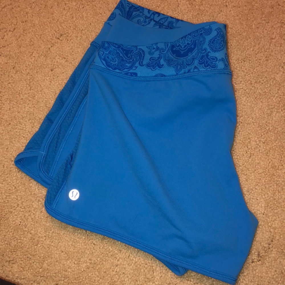 blue lululemon shorts
